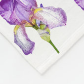 Motif Iris Violet ~ Couverture Fleece Florale Chic (Coin)