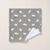 Motif irlandais de shamrock et de moutons (Gant de toilette)