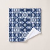 Motif japonais Asanoha - indigo bleu & blanc (Gant de toilette)