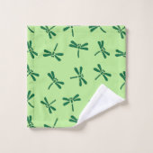 Motif japonais de libellule, vert de jade léger (Gant de toilette)