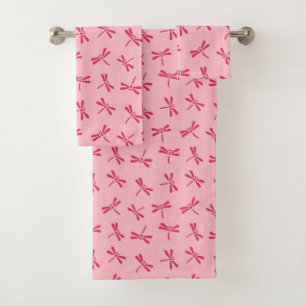 Motif japonais de libellules, Coral clair rose