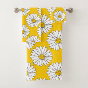 Motif jaune 2 de marguerite blanche