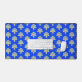 Motif jaune damassé bleu (Clavier et souris)