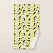 Motif jaune d'outil de coiffeur (Serviette à main)