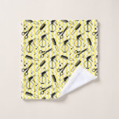 Motif jaune d'outil de coiffeur (Gant de toilette)