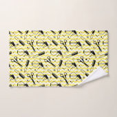 Motif jaune d'outil de coiffeur (Serviette à main)