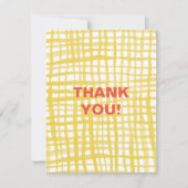 Motif jaune en vichy Carte de remerciements (Devant)