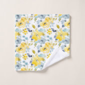 Motif jaune et bleu d'aquarelle (Gant de toilette)