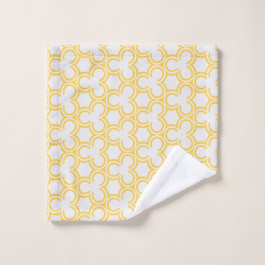 Motif jaune et crème (Gant de toilette)