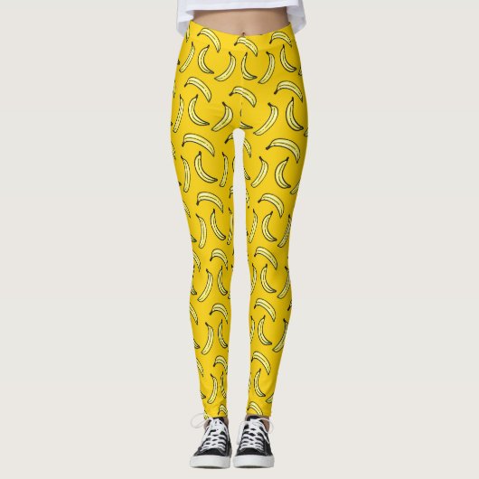 Motif jaune Legging de banane (Devant)