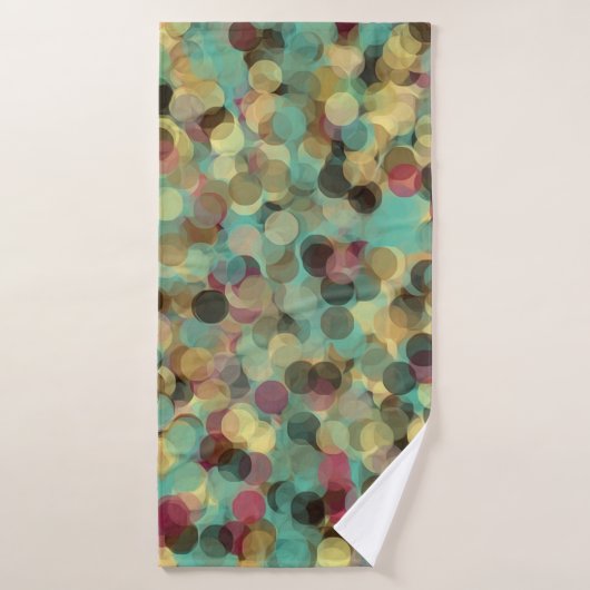 motif jaune rose vert et bleu abstrait (Serviette de bain)