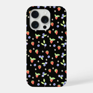 Motif joli aquarelle de myrtille et de fraise