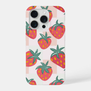 Motif joli de fraise pastel – Gingham doux