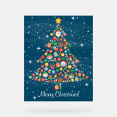 Motif joyeux d'arbre de Noël en bleu (Recto)