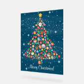 Motif joyeux d'arbre de Noël en bleu (Angle)