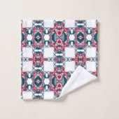Motif kaléidoscope rouge et bleu (Gant de toilette)