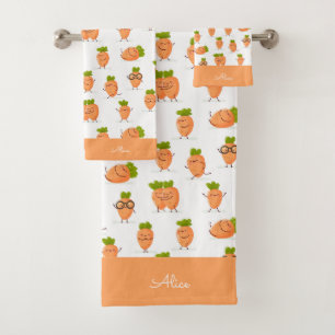 Motif kawaii de carottes amusantes