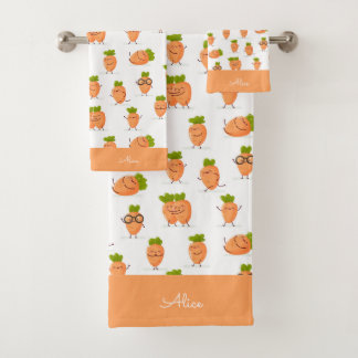Motif kawaii de carottes amusantes
