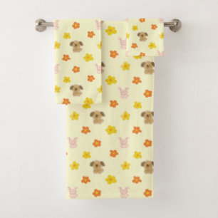 Motif lapin et chiot