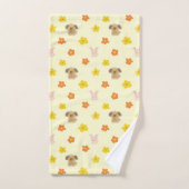 Motif lapin et chiot (Serviette à main)
