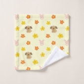 Motif lapin et chiot (Gant de toilette)