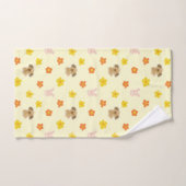 Motif lapin et chiot (Serviette à main)