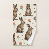 motif lapin vintage (Serviette à main)