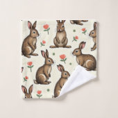 motif lapin vintage (Gant de toilette)