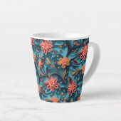 Motif Latte Mug en papier floral sans couture (Angle droit)