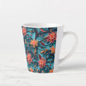 Motif Latte Mug en papier floral sans couture (Droite)