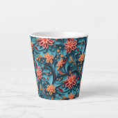 Motif Latte Mug en papier floral sans couture (Devant)