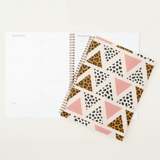 Motif Léopard Chic et Triangle Rose (Devant avec enveloppe)