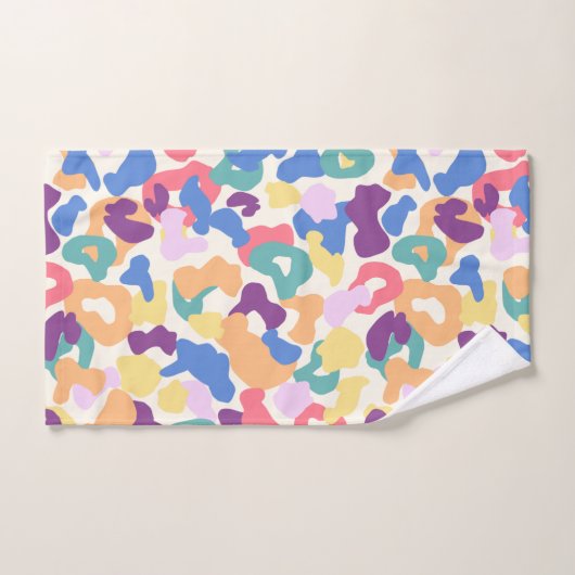 Motif léopard coloré (Serviette à main)