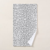 Motif léopard en blanc et gris clair (Serviette à main)