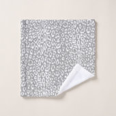 Motif léopard en blanc et gris clair (Gant de toilette)