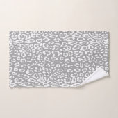 Motif léopard en blanc et gris clair (Serviette à main)