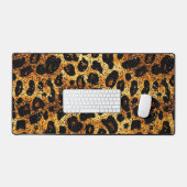 Motif Léopard Marron Doré Pailleté Luxe (Clavier et souris)