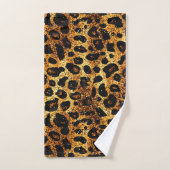 Motif Léopard Marron Doré Pailleté Luxe (Serviette à main)