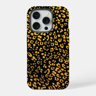 Motif Leopard métal or sur noir