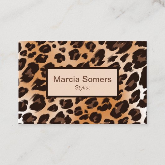 Motif Leopard moderne Carte de visite élégant (Devant)