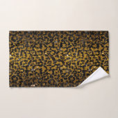 Motif Léopard Noir Marron Or Pailleté Luxe (Serviette à main)