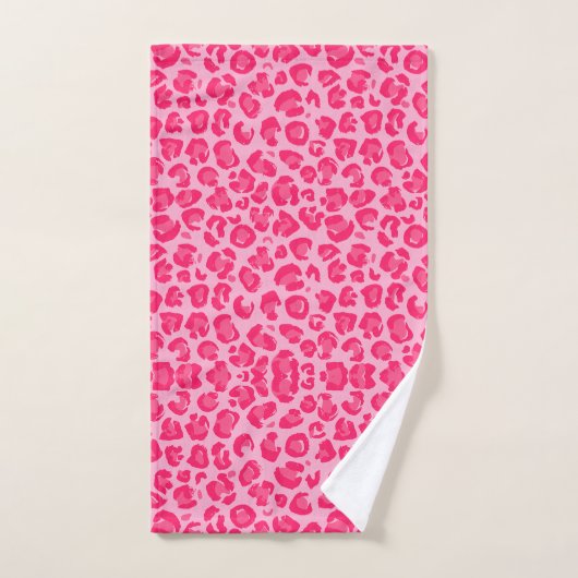 Motif léopard rose (Serviette à main)