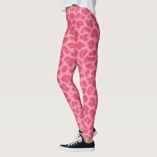 Motif léopard rose Imprimer Leggings (Gauche)