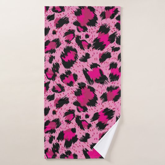 Motif léopard rose luxueux sans charme. (Serviette de bain)