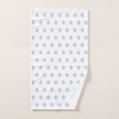 Motif Light Blue Star sur Navy Blue & White (Serviette à main)
