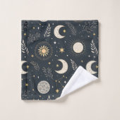 Motif Lunaire Céleste Mystique (Gant de toilette)