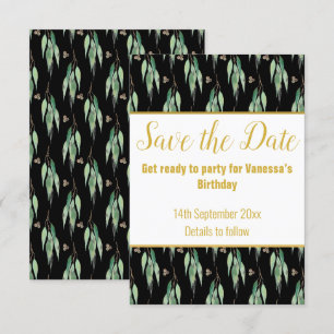 MOTIF LUXE EUCALYPTUS NOIR RSVP DATE DE SAUVEGARDE