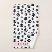 Motif mâle, Patrouilles de chien, Noir et Blanc, V (Serviette à main)