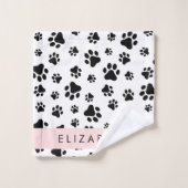 Motif mâle, Patrouilles de chien, Noir et Blanc, V (Gant de toilette)