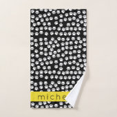 Motif mâle, Patrouilles de chien, Noir et Blanc, V (Serviette à main)